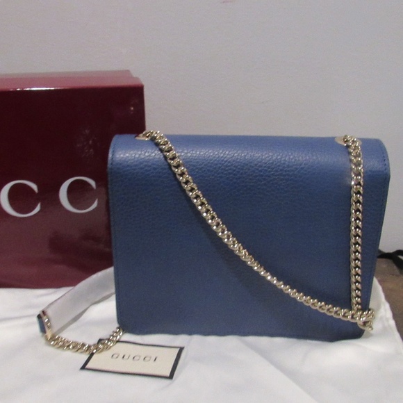 NWT $2190 GUCCI GG Dollar Small Shoulder BAG Caspian W Box Dust bag Cards - Picture 3 of 6